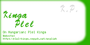 kinga plel business card